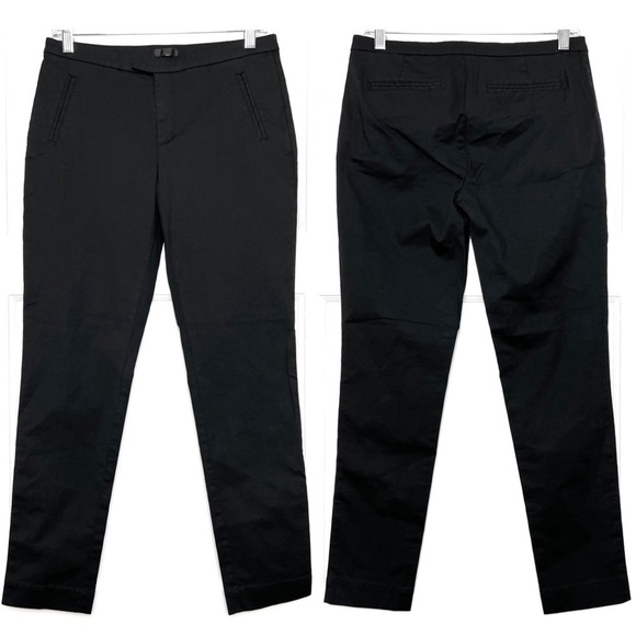 NWT ATM Cotton Twill Mid Rise Flat Front Slim Straight Leg Ankle Crop Trouser 4 - Picture 4 of 7